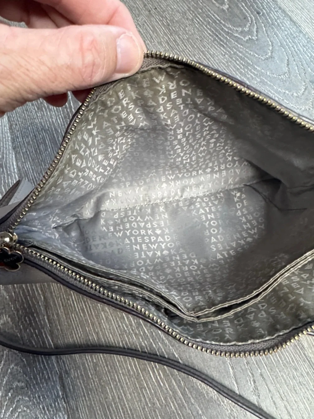 kate spade Pebbled Leather Crossbody - Taupe Gray